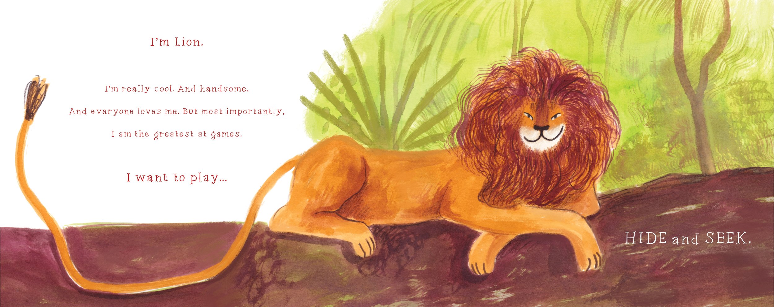 Lion wants to play hide and seek