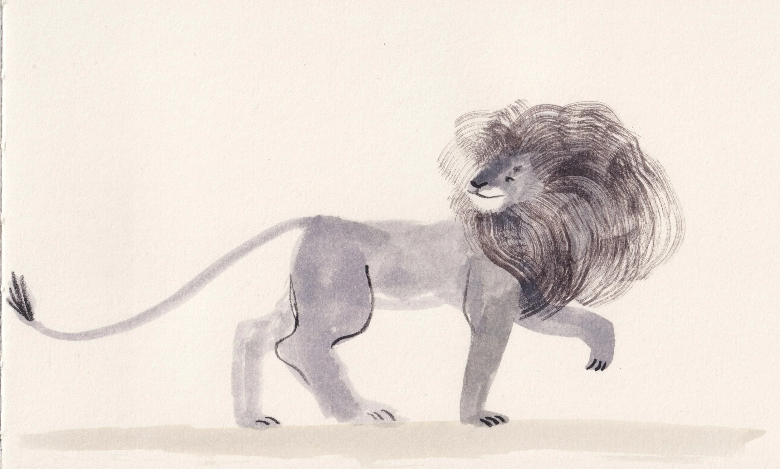 Early sketch of Lion walking