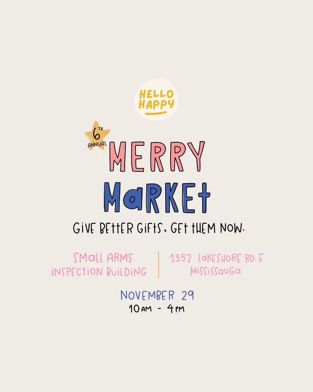 Our 6th season of ✨MERRY MARKET✨ is right around the corner!

Celebrate small business Saturday with us on November 29th with a handmade holiday shopping experience!

Join us as we take over the beautiful Small Arms Inspection Building, filling it wi