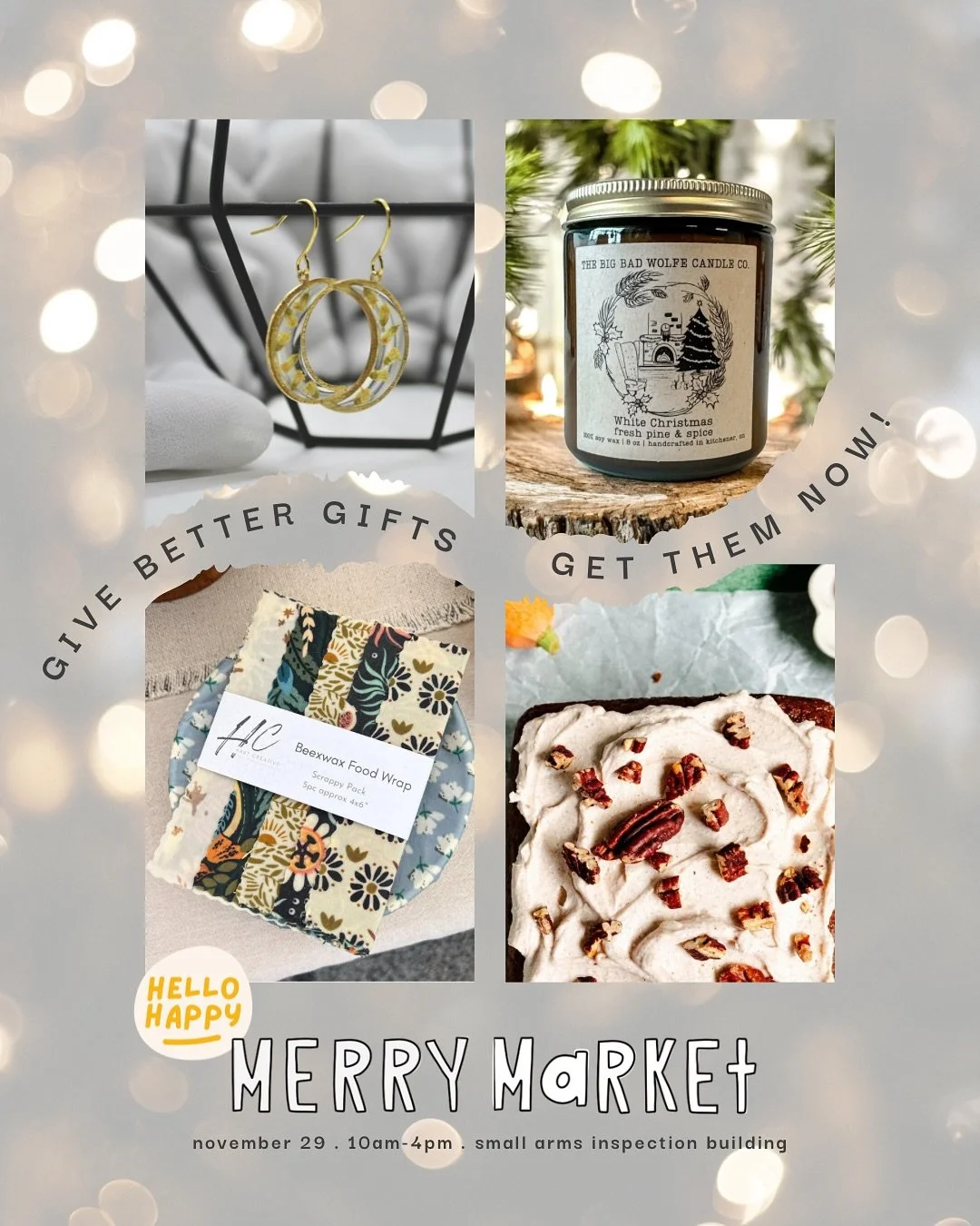 ✨meet the makers✨

Give gifts that mean more at MERRY MARKET &mdash; crafted by hand, shared with love.

Be sure to check out&hellip;
@feelssignificant 
@thebigbadwolfecandleco 
@hartcreative.co 
@cafewandr 

🎄Merry Market
🗓️November 29 &bull; 10 A