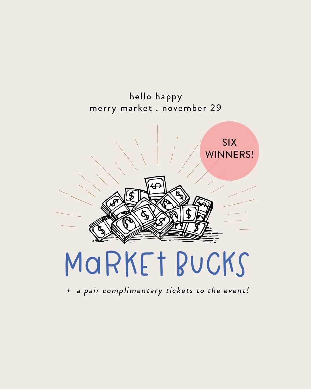 🎄g i v e a w a y🎄

its the most wonderful time of the year&hellip;✨market bucks✨ giveaway time!
we are giving you SIX chances to win MARKET BUCKS to spend at MERRY MARKET.

each winner will receive $25 to spend towards goods from any of our amazing