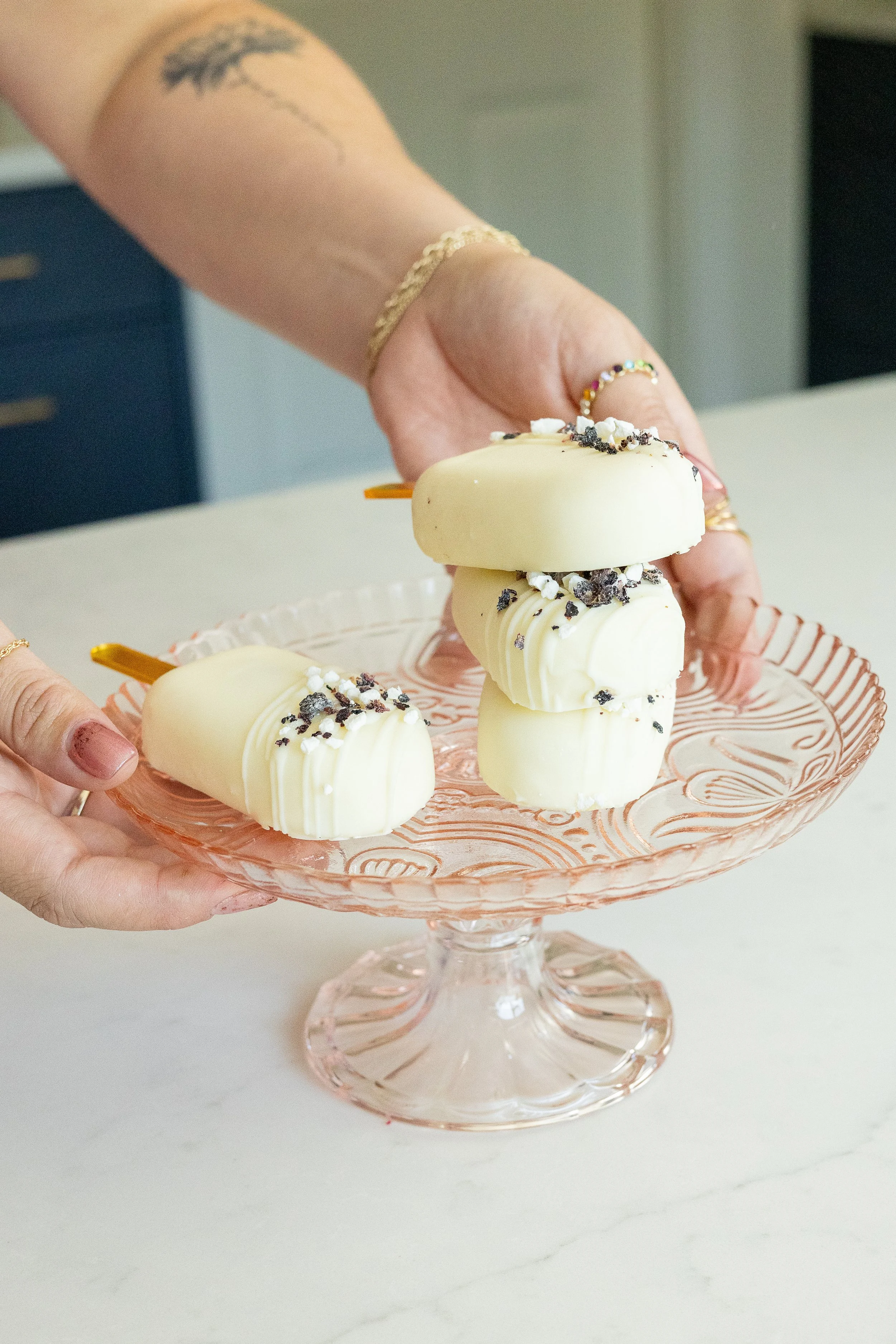 entremet popsicle, lemon blueberry entremet, entremet, dessert, desert on a stick