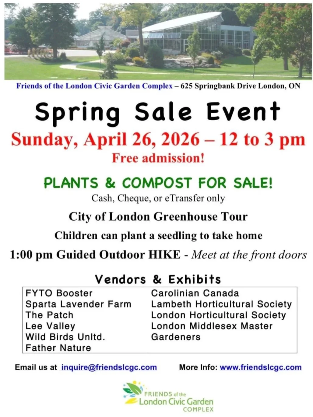 Friends of the London Civic Garden Sale and Greenhouse Tour