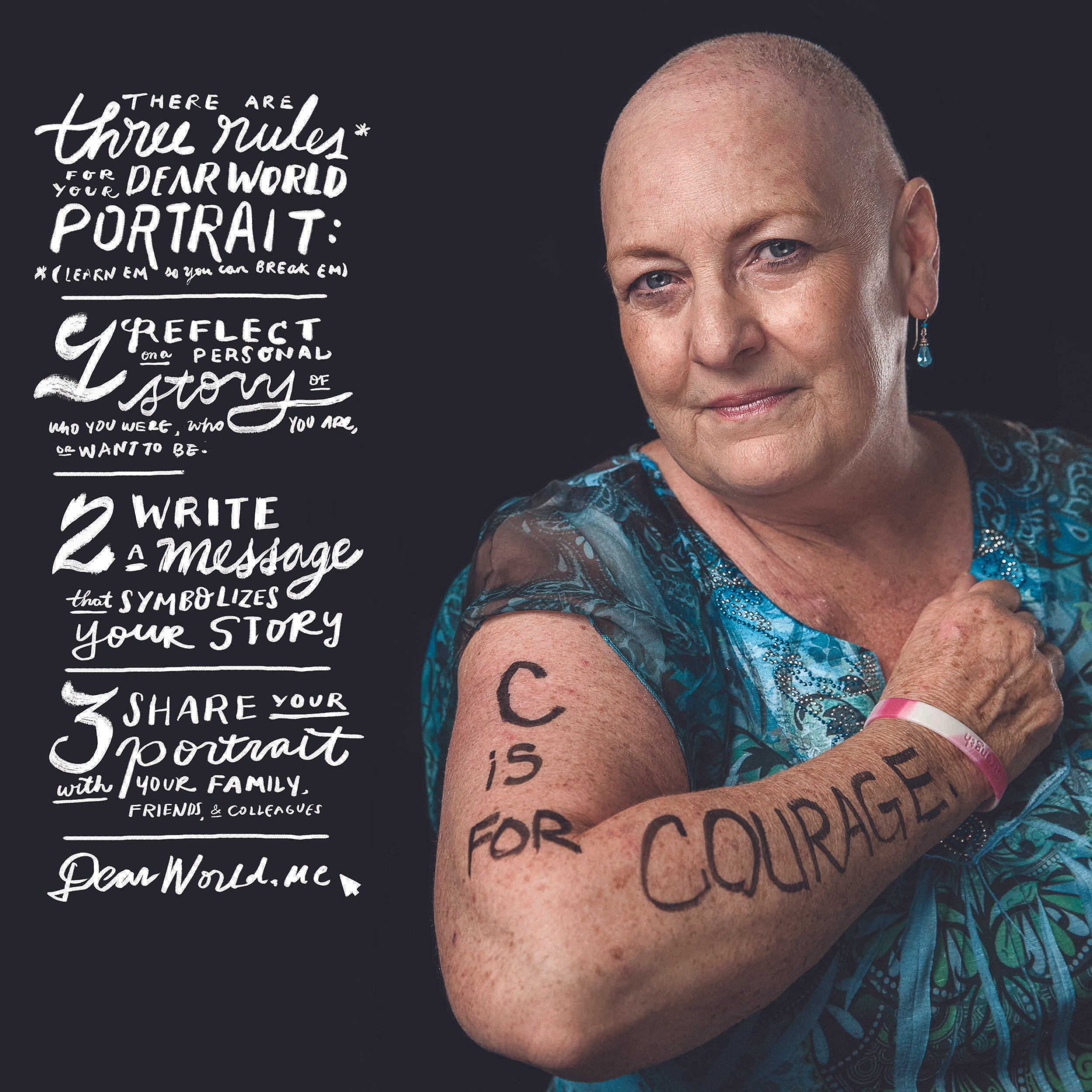 Dear World Photo taken by Robert of a cancer survivor