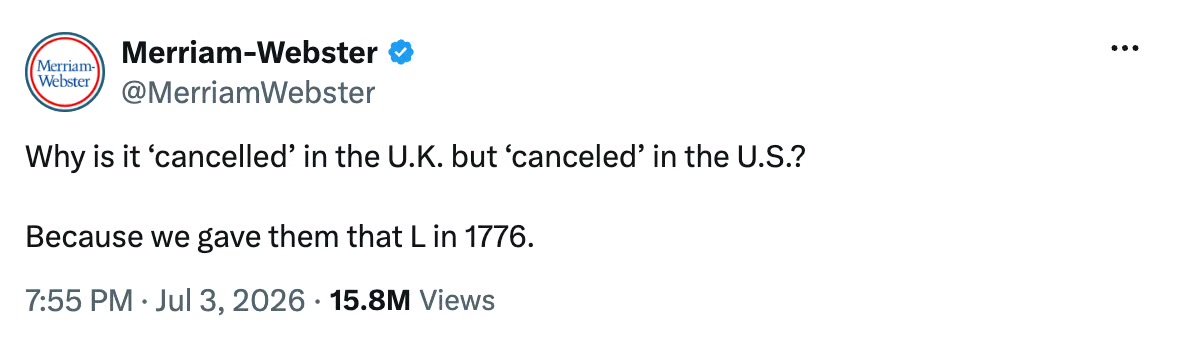 Merriam-Webster tweet screenshot