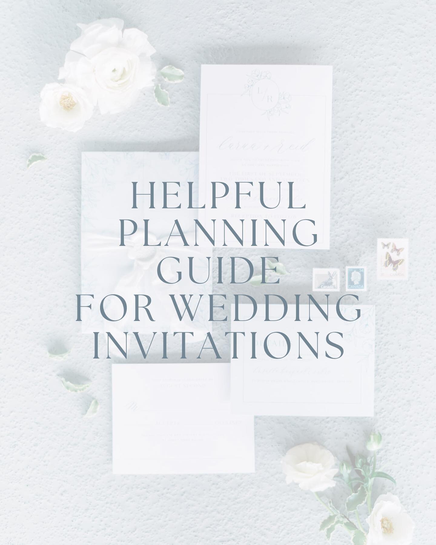 Today I&rsquo;m sharing a helpful planning guide to assist you with your wedding invitations as well as the other events around your day. You can use this guideline now or save this post for down the road 😉

⏰ Right Away - Create your guest list and