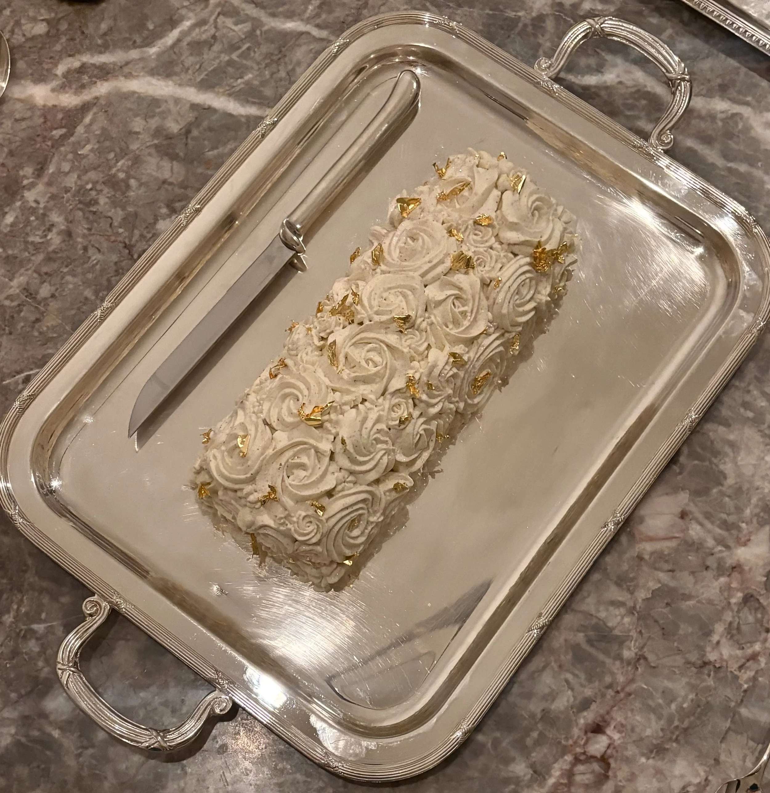 Vanilla Caramel Pecan Christmas Yule Log
