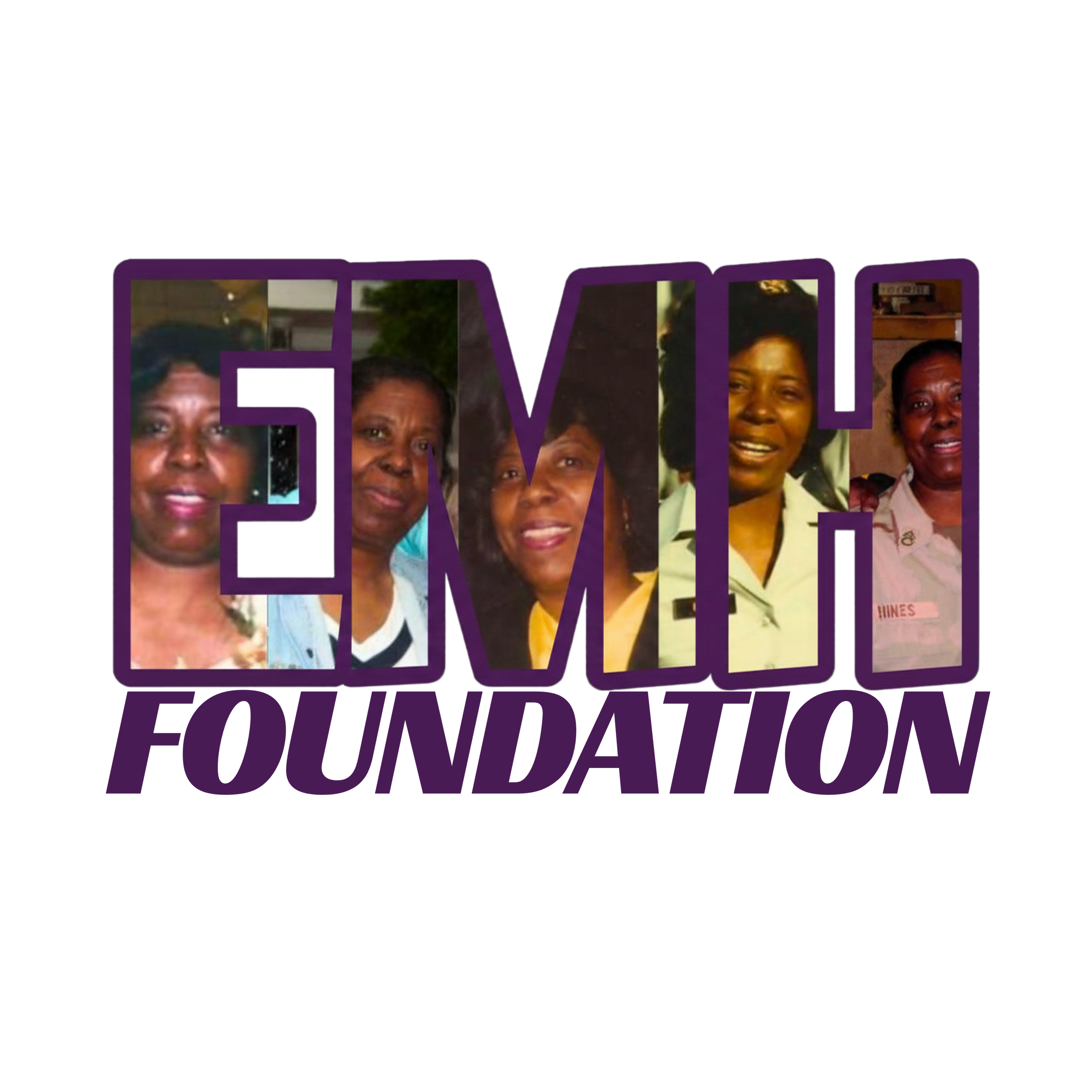 Multiple small photos of diverse women, overlaid with purple text reading 'EQUITATION FOUNDATION' on a black background.