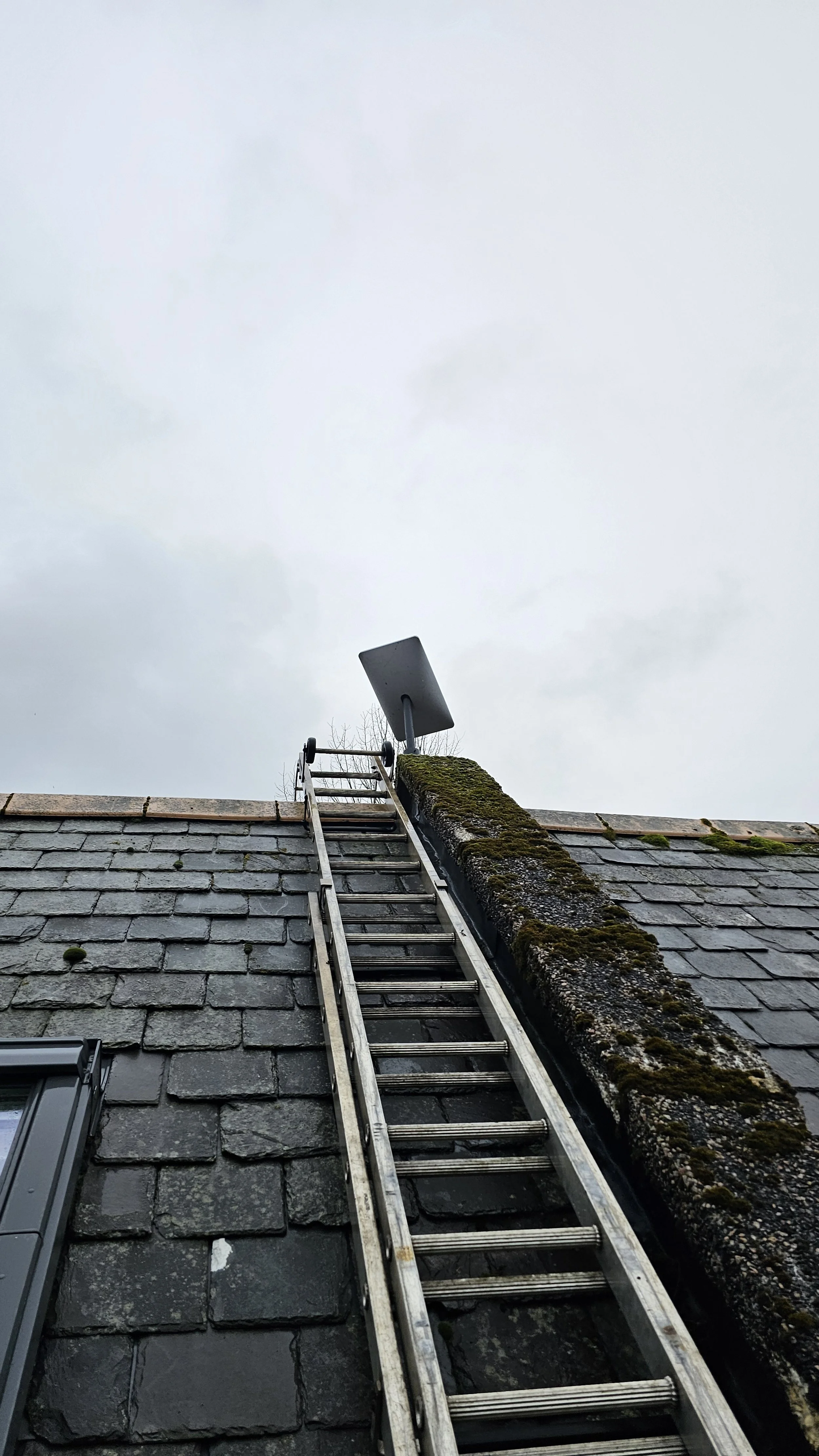 Starlink dish repair on roof in ayrshire