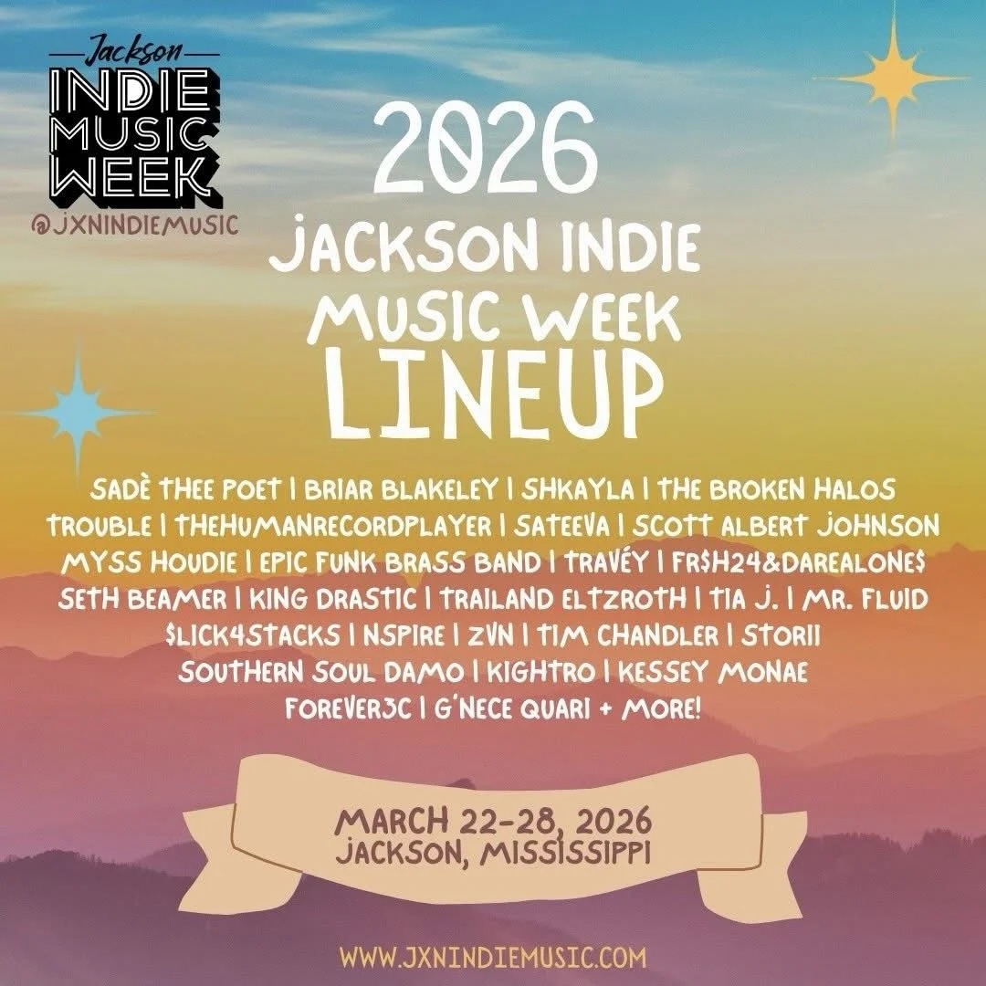 🎤 JACKSON INDIE MUSIC WEEK 2026 🎤

Stoked to announce I&rsquo;ll be performing at Jackson Indie Music Week 2026 in Jackson, Mississippi this March.

This is a week-long celebration of independent artists from all over the country, and I&rsquo;m hon