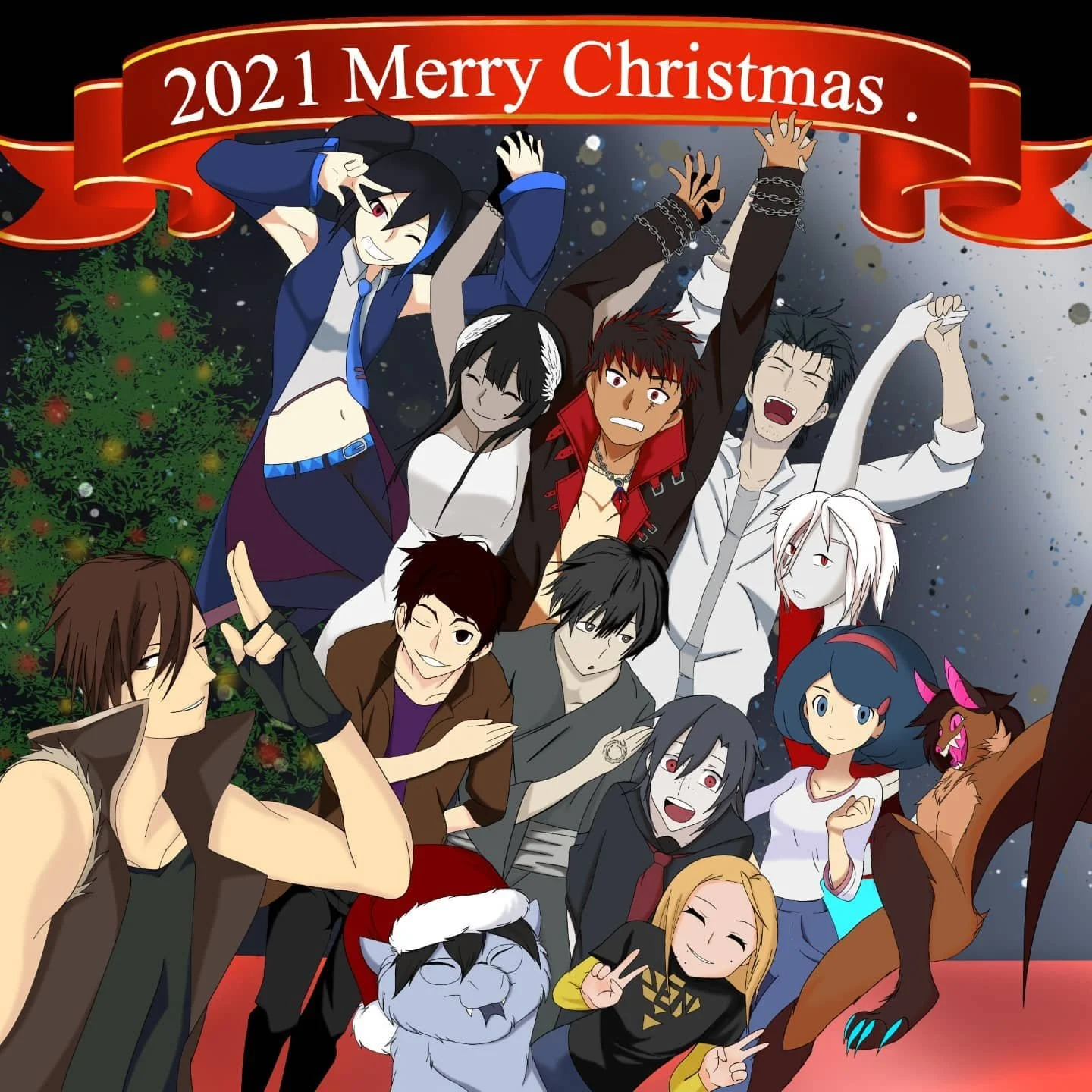 Merry Christmas
About a month ago I asked my YT Subs on discord to send me pictures of themselves, their OCs, or just a character to represent them
And this is why! 
This is me with some of my Subscribers, be sure to watch the speed paint on YouTube
