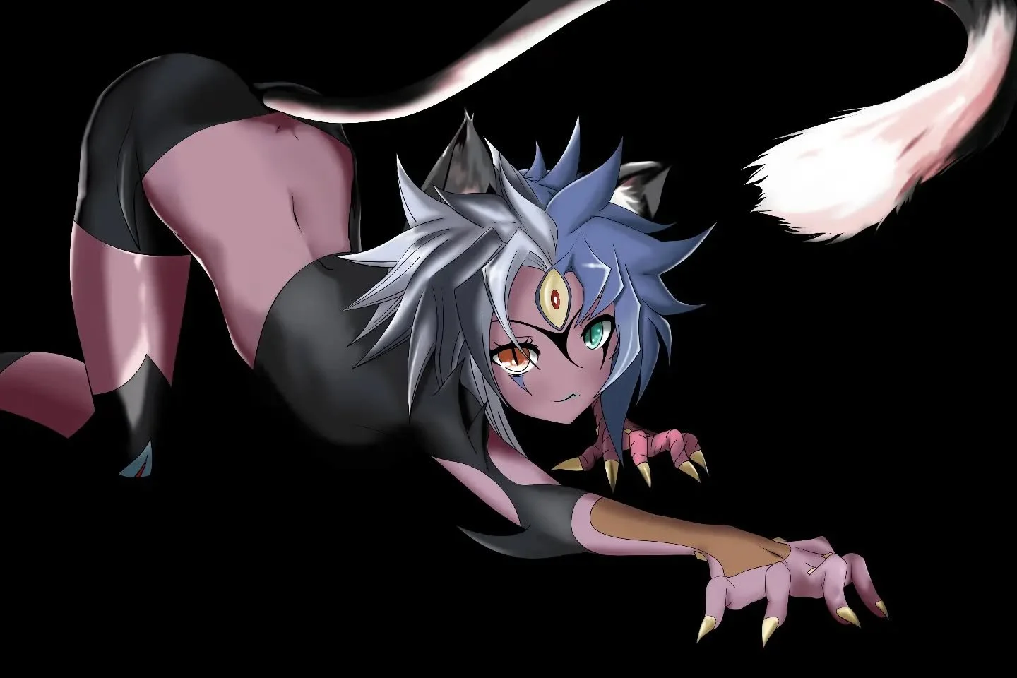 Another quick and simple Halloween piece for merch this time featuring Yubel in a cat costume 🐱
.
.
.
#nekogirl #yugiohhalloween #yubel