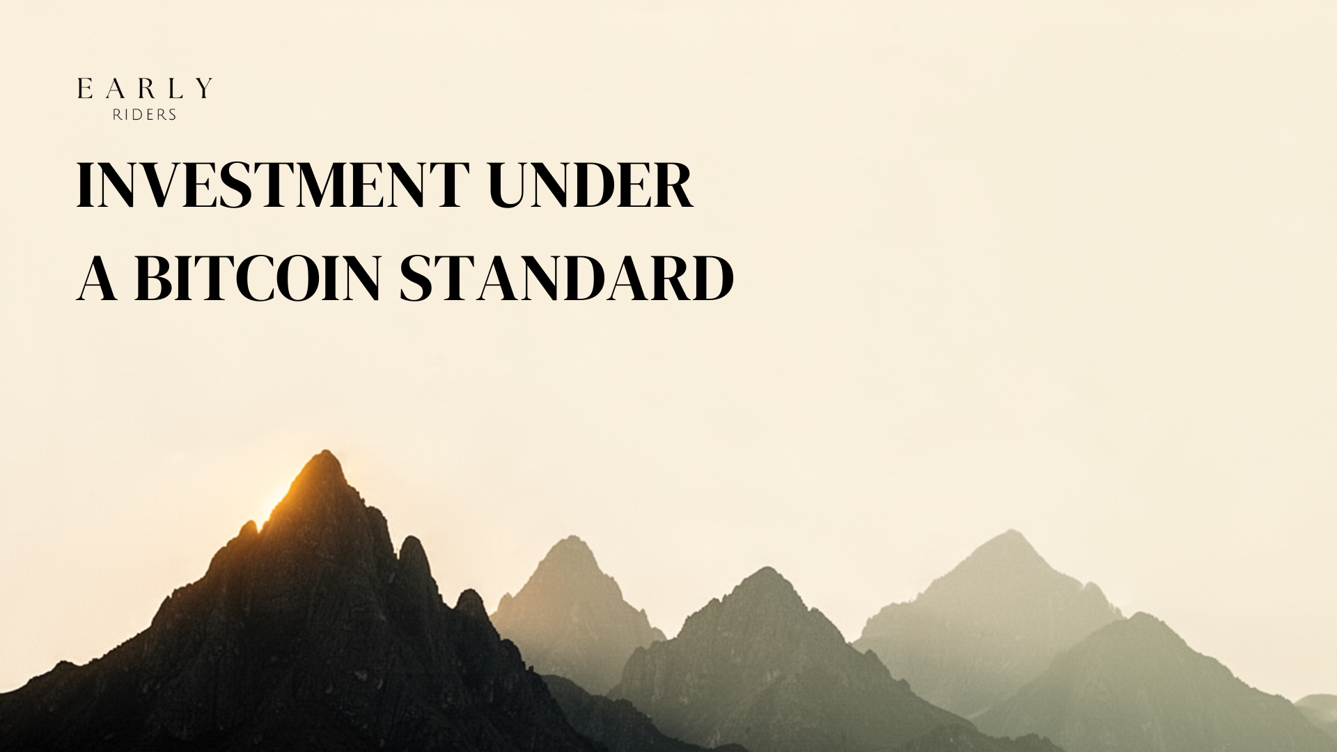 Investment Under a Bitcoin Standard