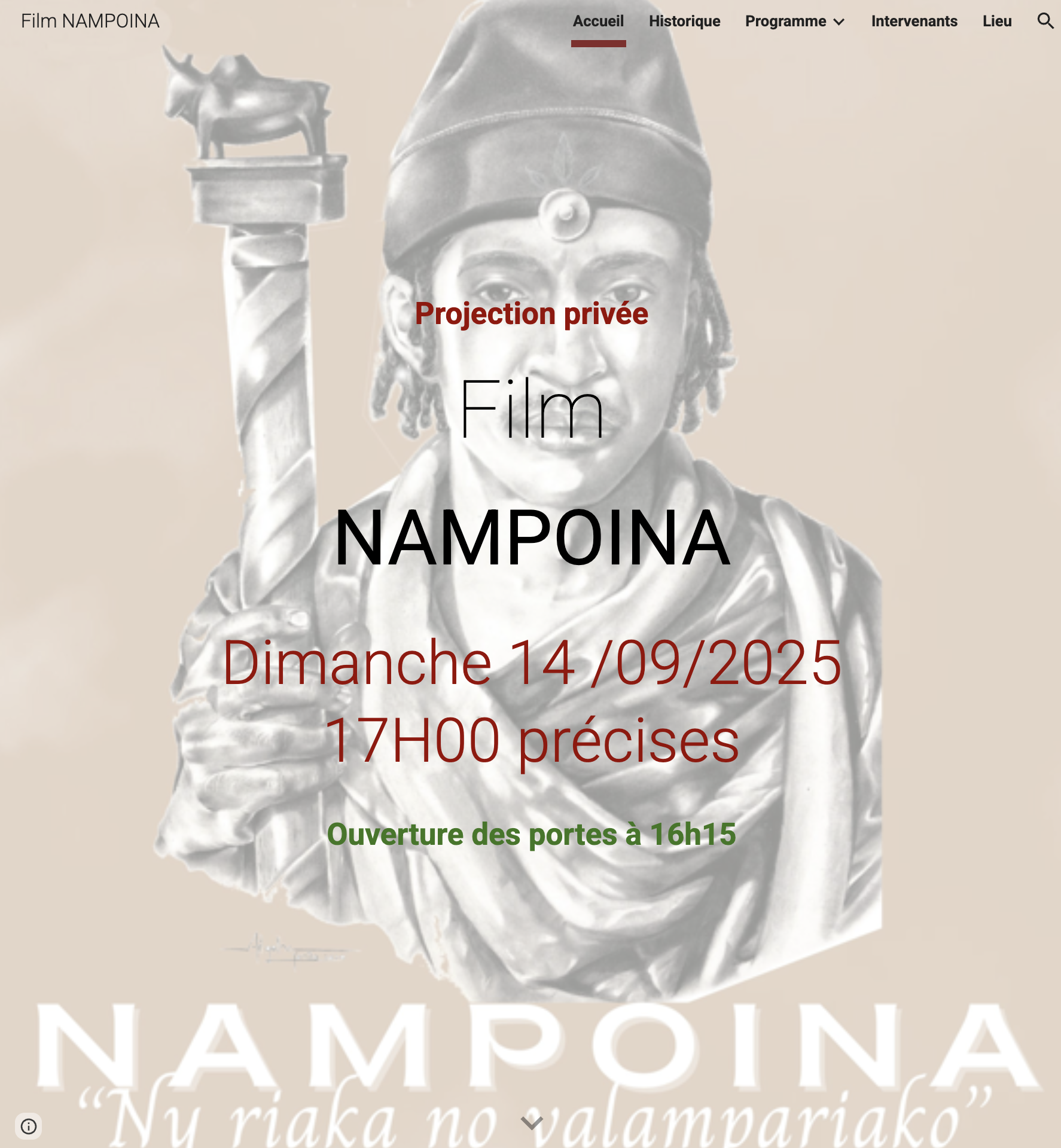 Affiche projection Nampoina France 2025