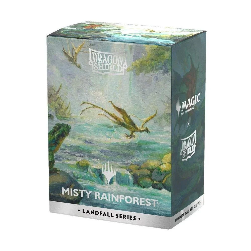 Dragon Shield Landfall Series Dual Matte: Standard Art Sleeves - Misty Rainforest (100-Pack) - Dragon Shield Card Sleeves
