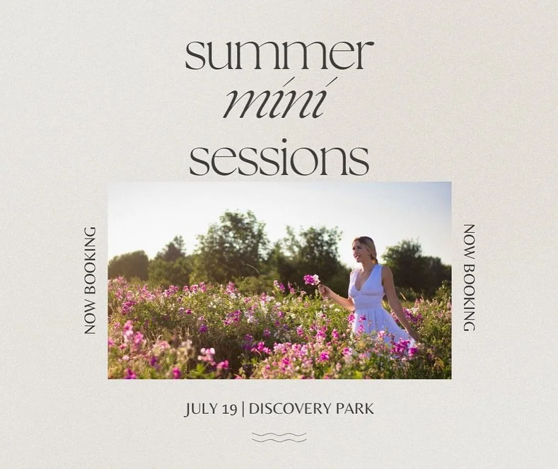 🌾 SUMMER MINIS ARE HERE 🌾
 Golden light, wildflowers in bloom, and sweeping landscapes at Discovery Park&mdash;what more could you ask for?
📅 July 19
 💛 15 mins | $325 | 10 edited photos 

Perfect for families, couples, seniors, maternity&mdash;o