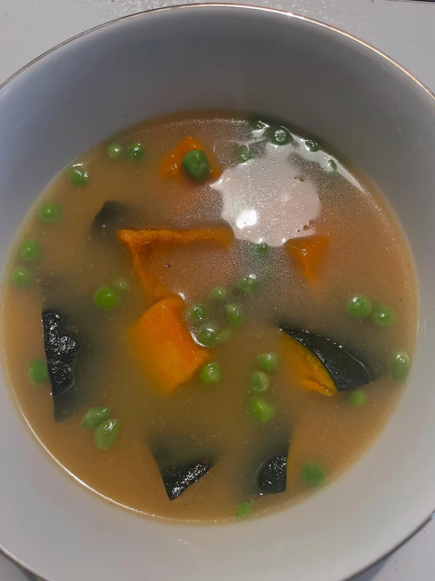 Light Coconut Milk and Green Peas Soup with one of my new favorite, local Exotic Curry Spice by @kaispiceshawaii 

Recipe inspired by @simplejoycuisine and their Kabocha soup. I did my twist and added the Curry Spice, just a bit and it was amazing!