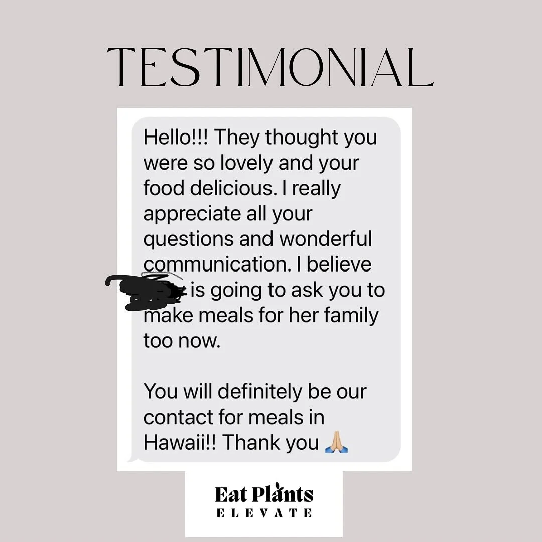 I recently got booked to prepare meals for the family on vacation here on Oahu. They are vegan and vegetarian family and I cooked 3 sets of meal prep for the family. I am super grateful for such an amazing review from their assistant, whom I did all 