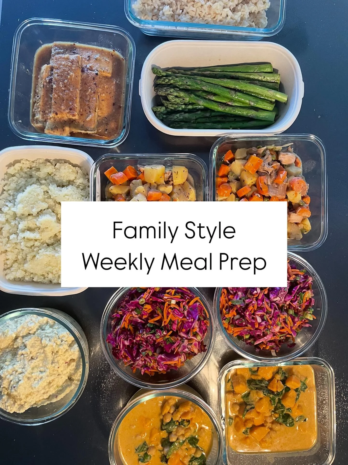 Haven&rsquo;t been taking any pictures of the last week&rsquo;s meal prep, was just super busy cooking a lot right up before the storm hit. Will start taking more pictures again this week 😊

This is a family style meal prep. I also lie it this way b