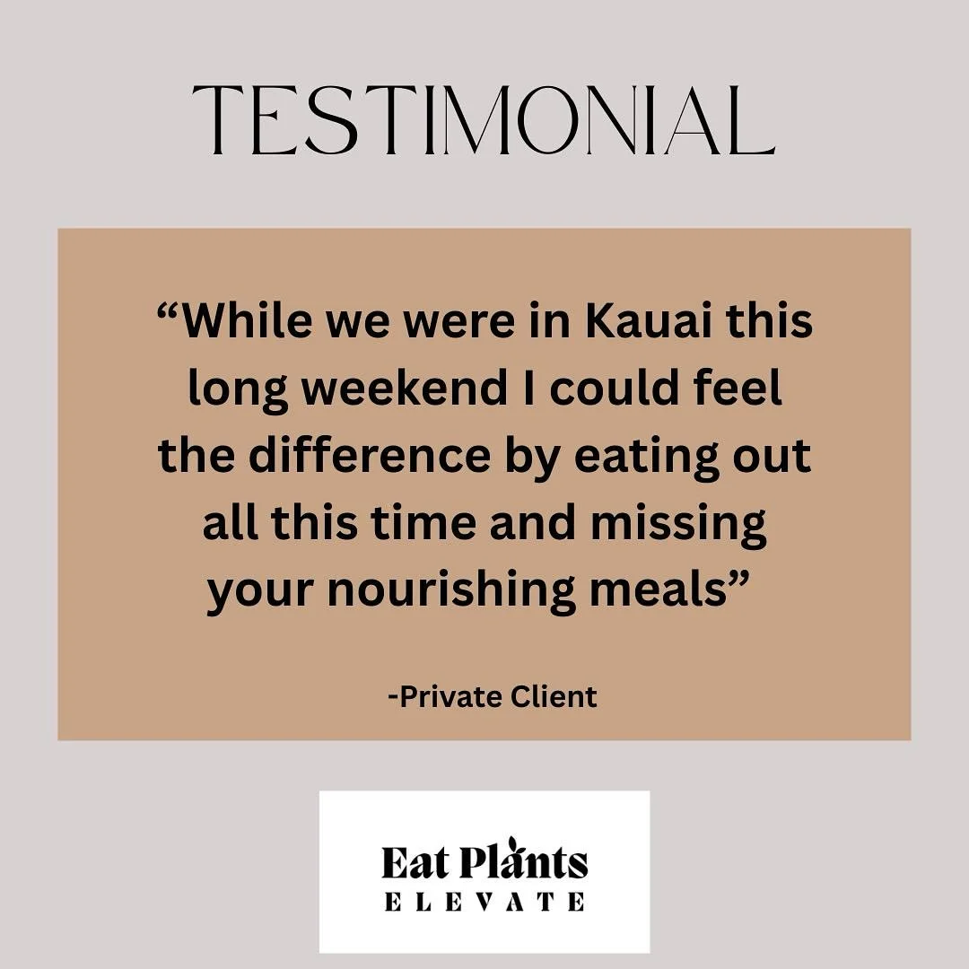 My retainer-based client, whom I cook for twice a week delicious and nourishing meals with fresh green and carrot juices each time, had a last minute trip for long weekend in Kauai. After they came back and I brought the meals, the client told me how