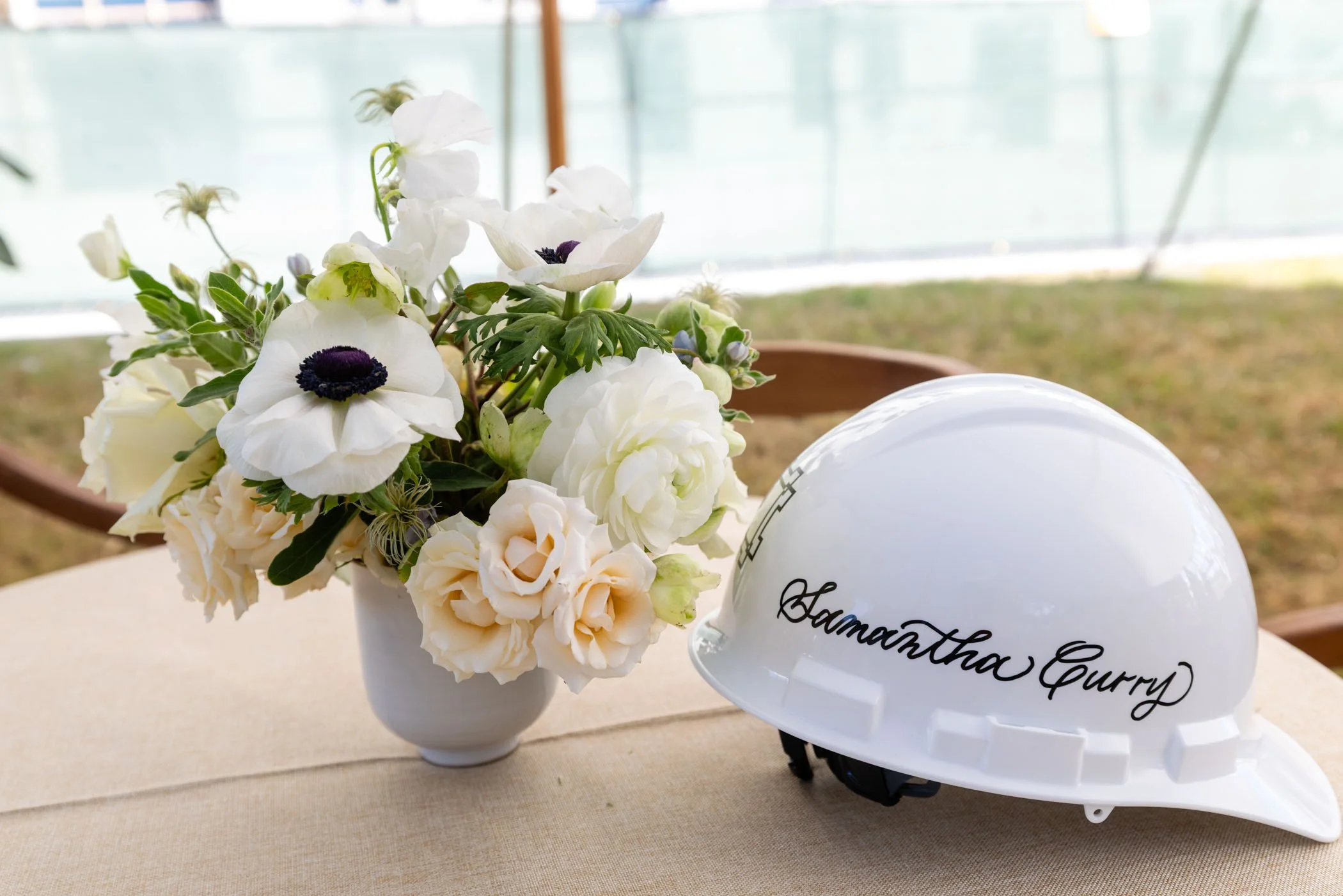 Live Hard Hat personalization for the South Flagler House Ribbon Cutting | West Palm Beach