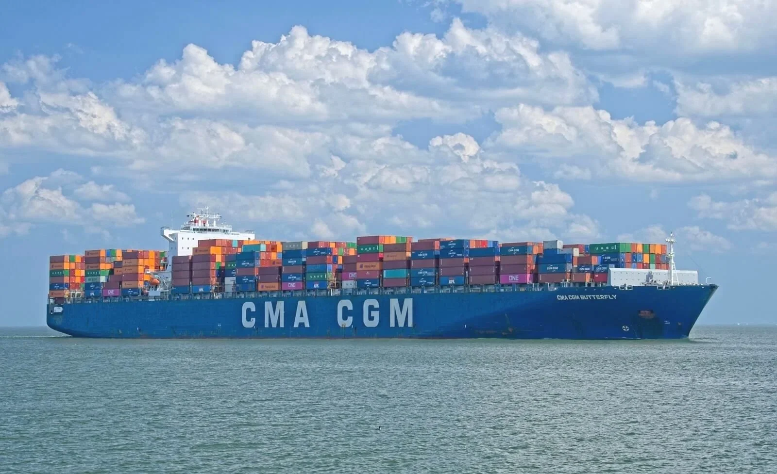CMA CGM Butterfly passing Fort Monroe