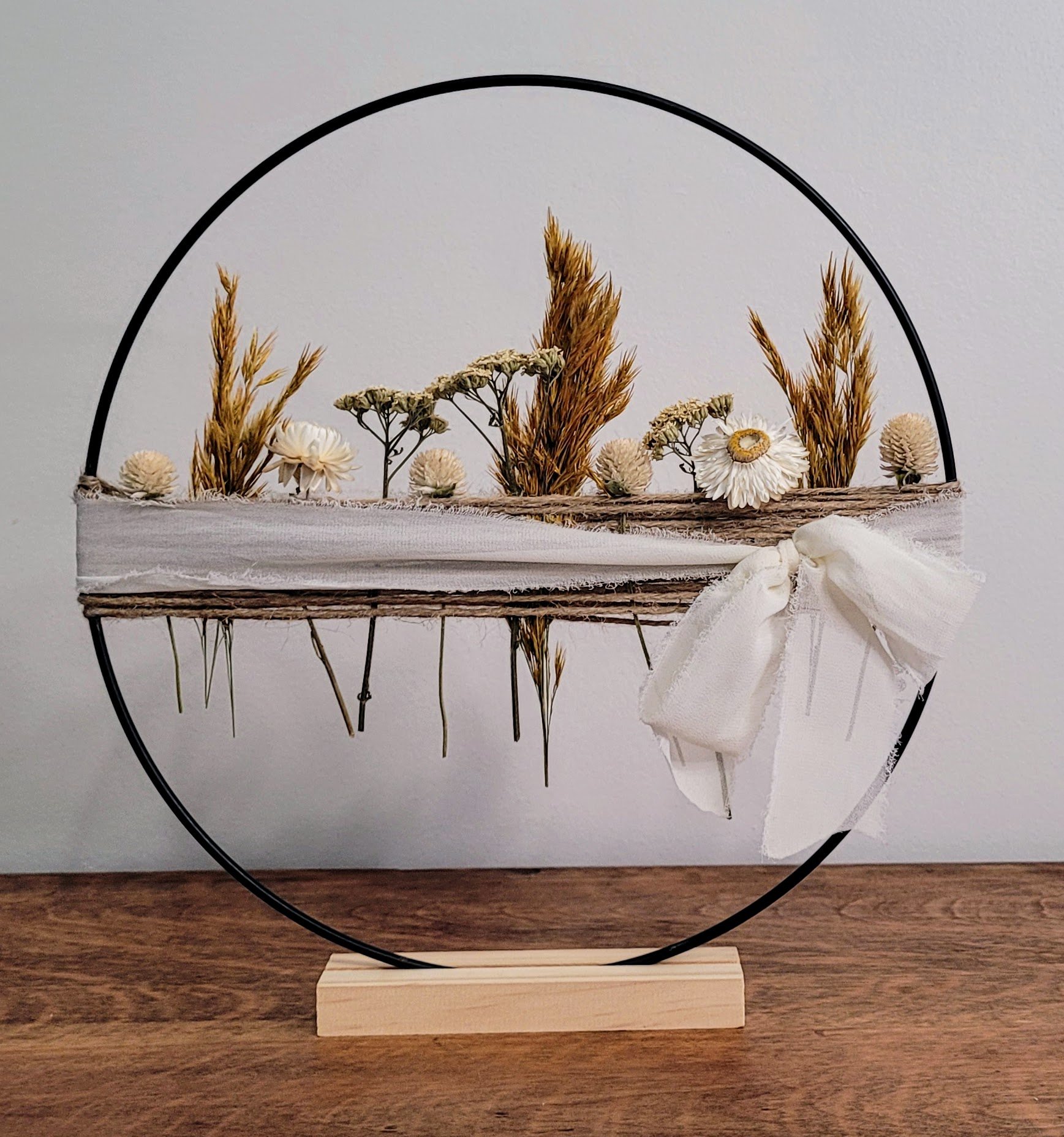 Dried Floral Hoop Wreath
