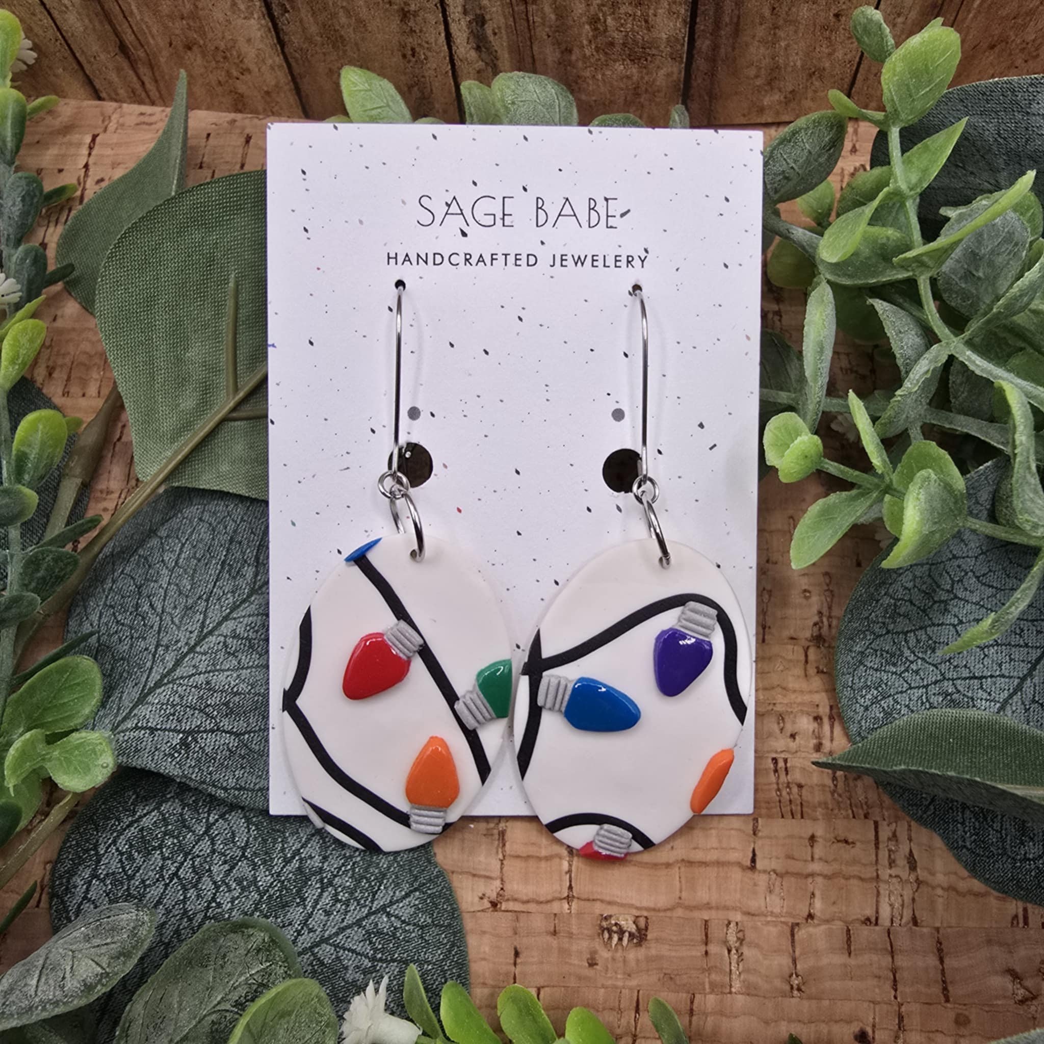 Christmas Light Oval Dangles