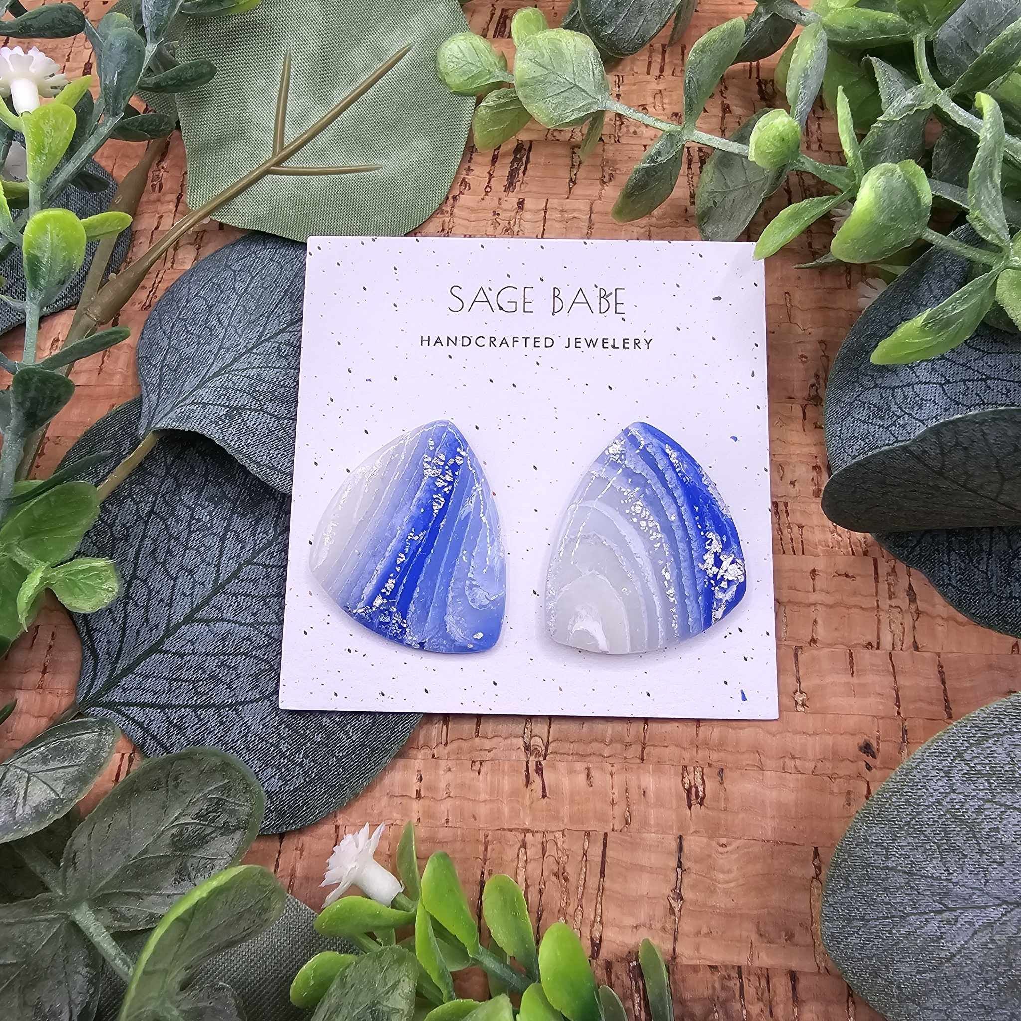 Ocean Agate Large Studs