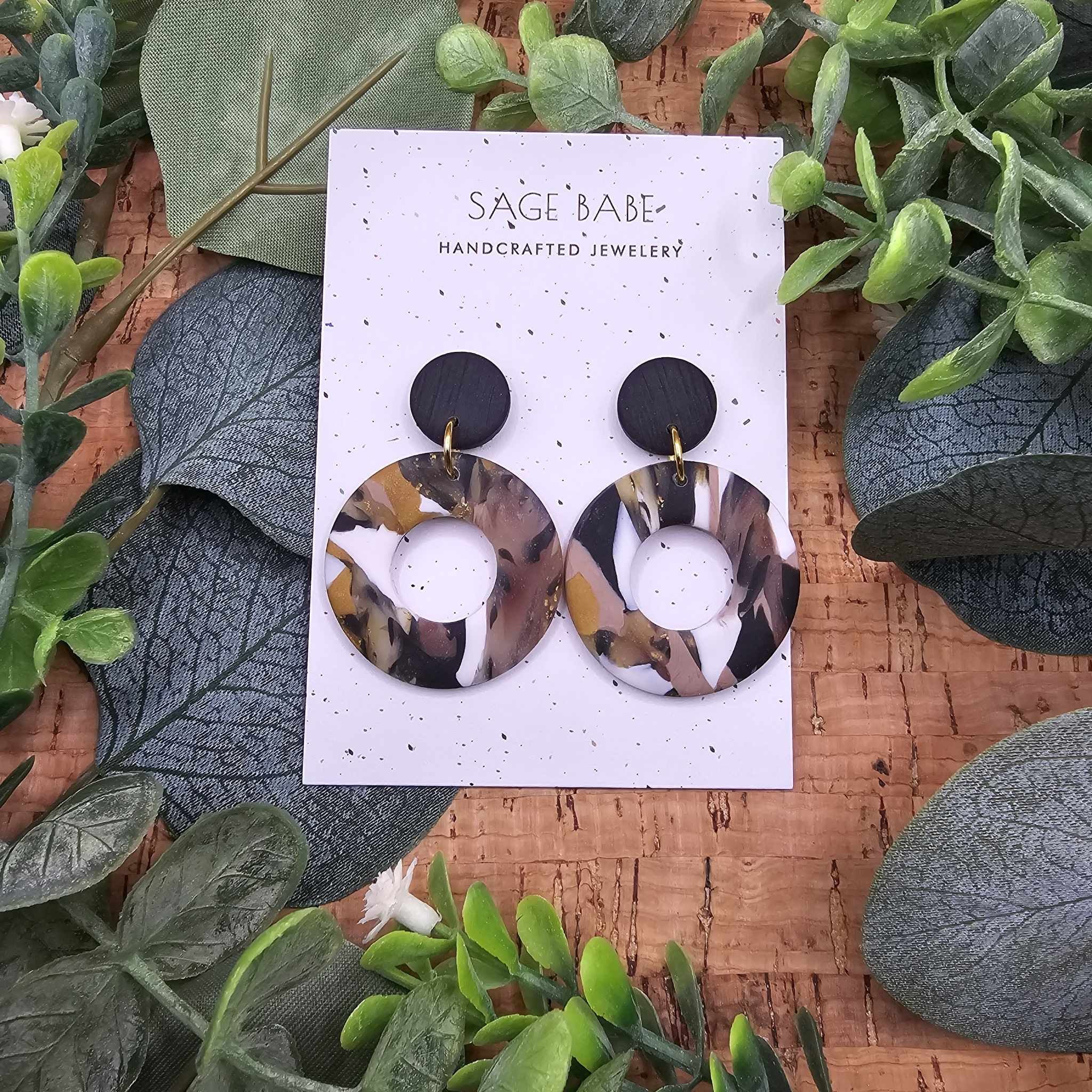 Tiger Milk Quartz Circle Dangles