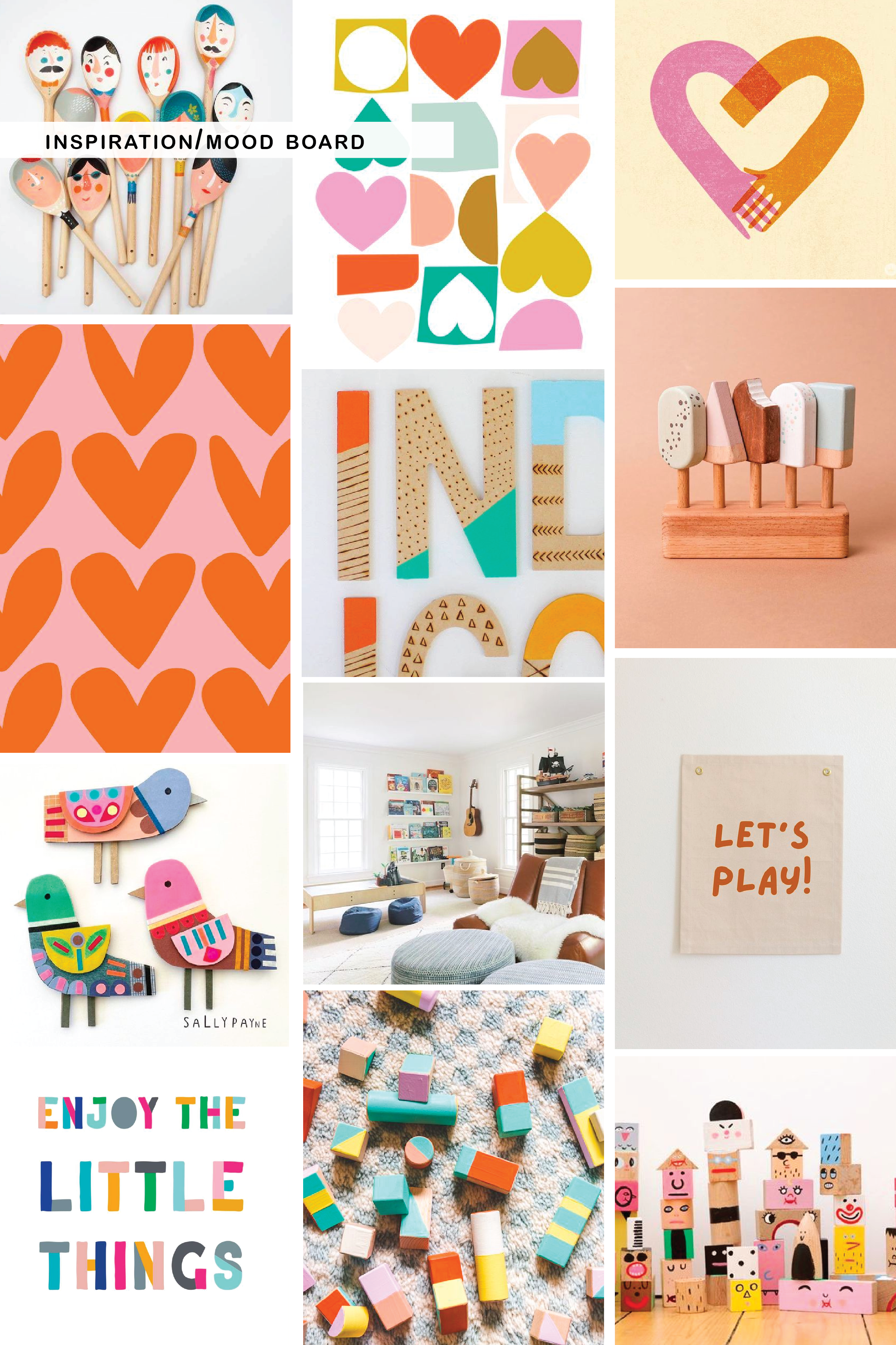 Colorful toy company branding mood board inspiration