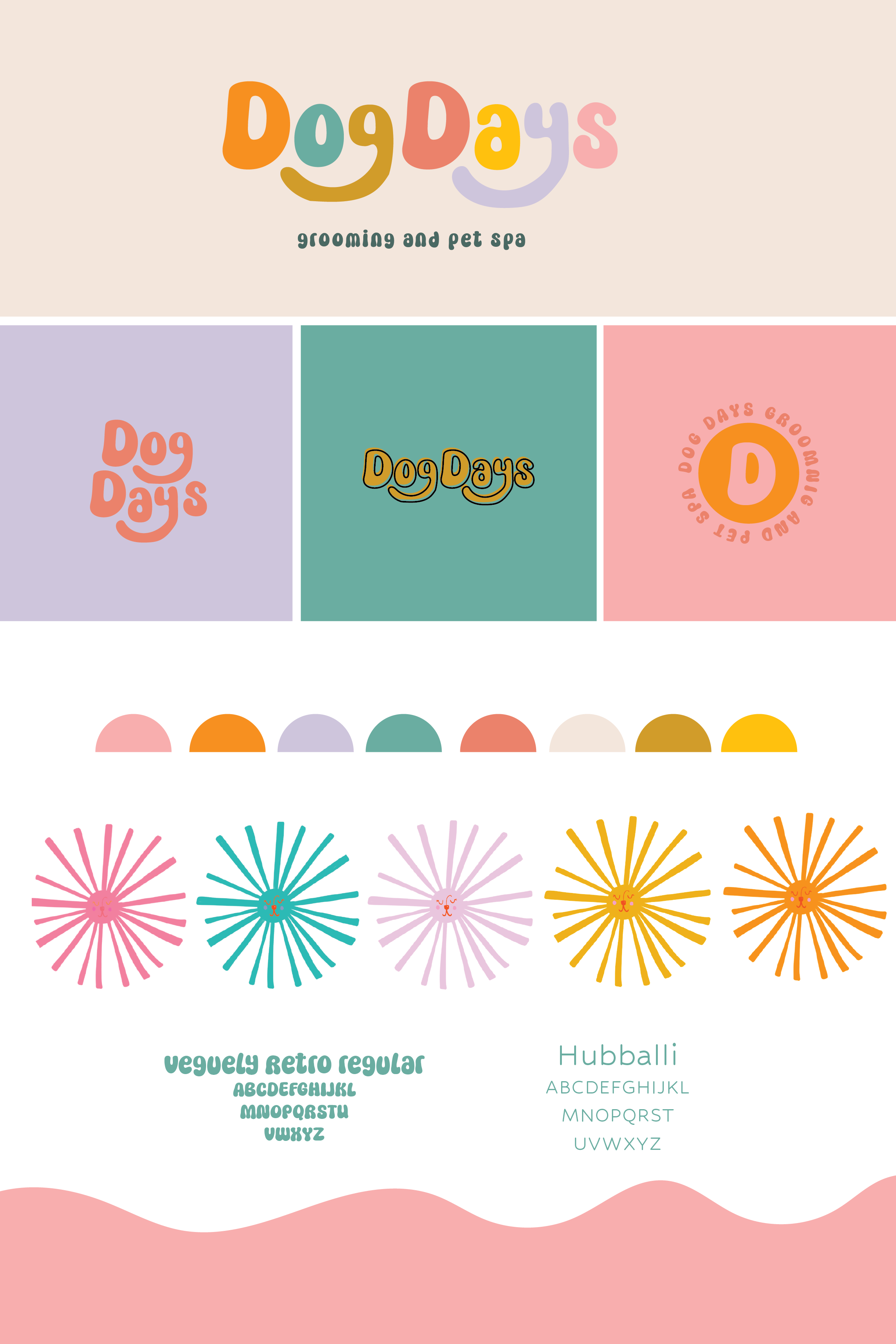 Retro inspired dog grooming branding