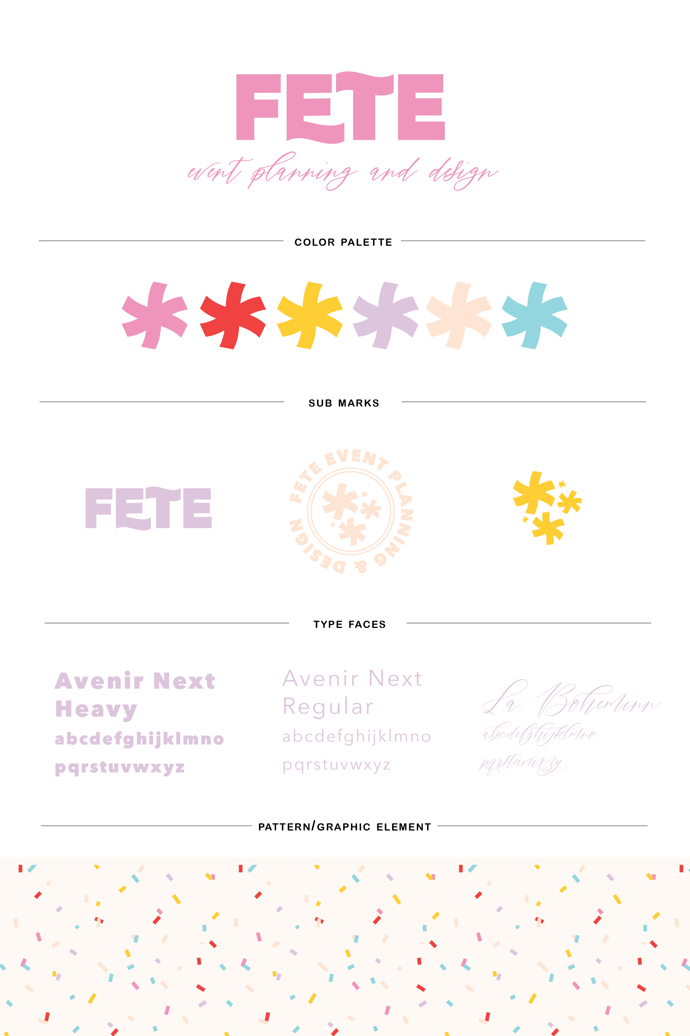 Fun and sophisticated event planning branding