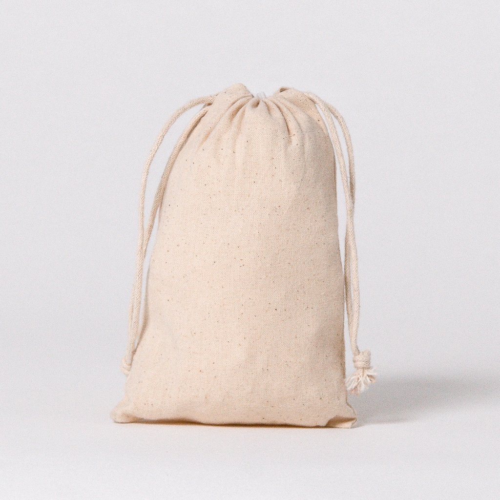 5x7 cotton muslin drawstring bags (DP3: H7" x W5)"