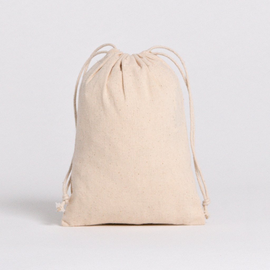 Muslin cloth drawstring bags DP4: H10" x W8"