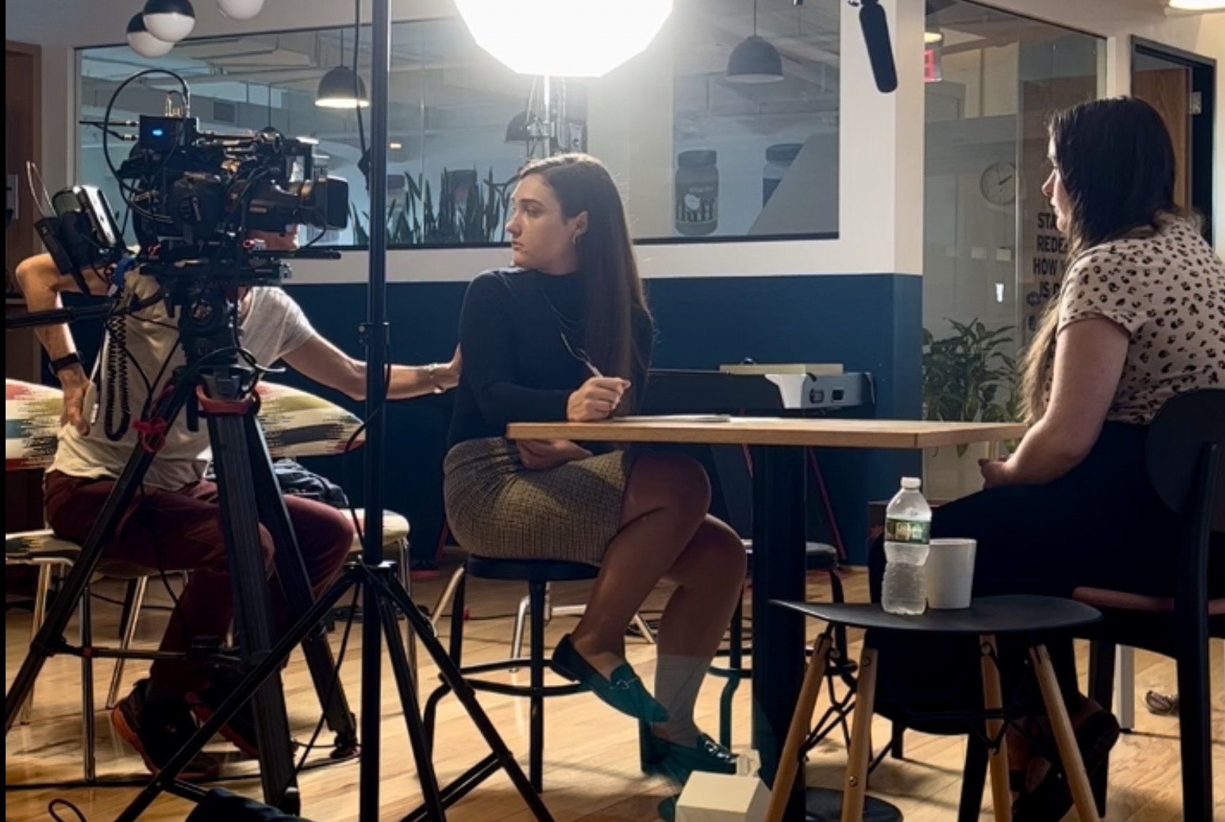 Filming interviews in Somerville, MA