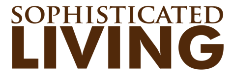 Text image with the words 'Sophisticated Living' in large brown font.
