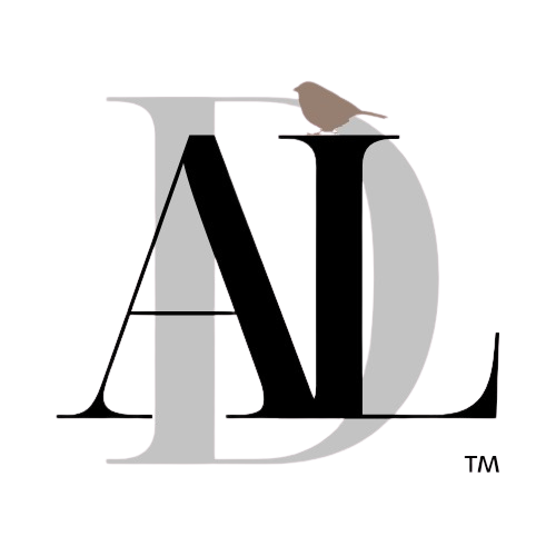 A stylized combination of the letters ALD with a bird perched on top.