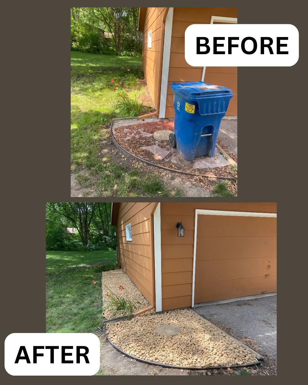 Rock installation in Savage MN decorative landscape beds by Green Gorilla Lawn Care