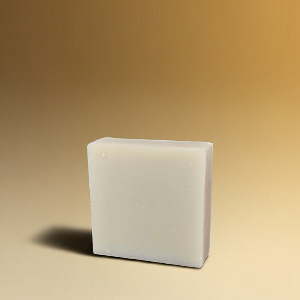 Unc’s Barbershop Blend handmade soap bar in a clean minimal studio setting with warm neutral background