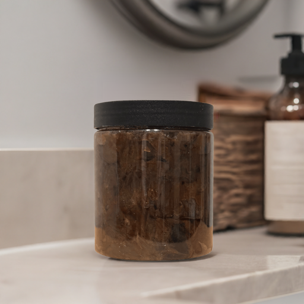 Raw African Black Soap Paste in a jar – natural deep-cleansing skincare