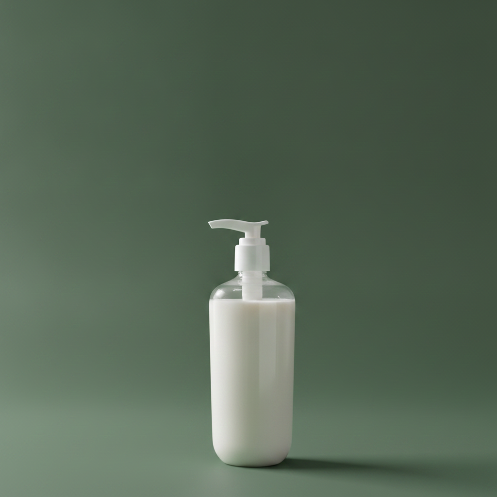 Sensitive Skin Natural Body Wash against a minimalist sage green studio background.