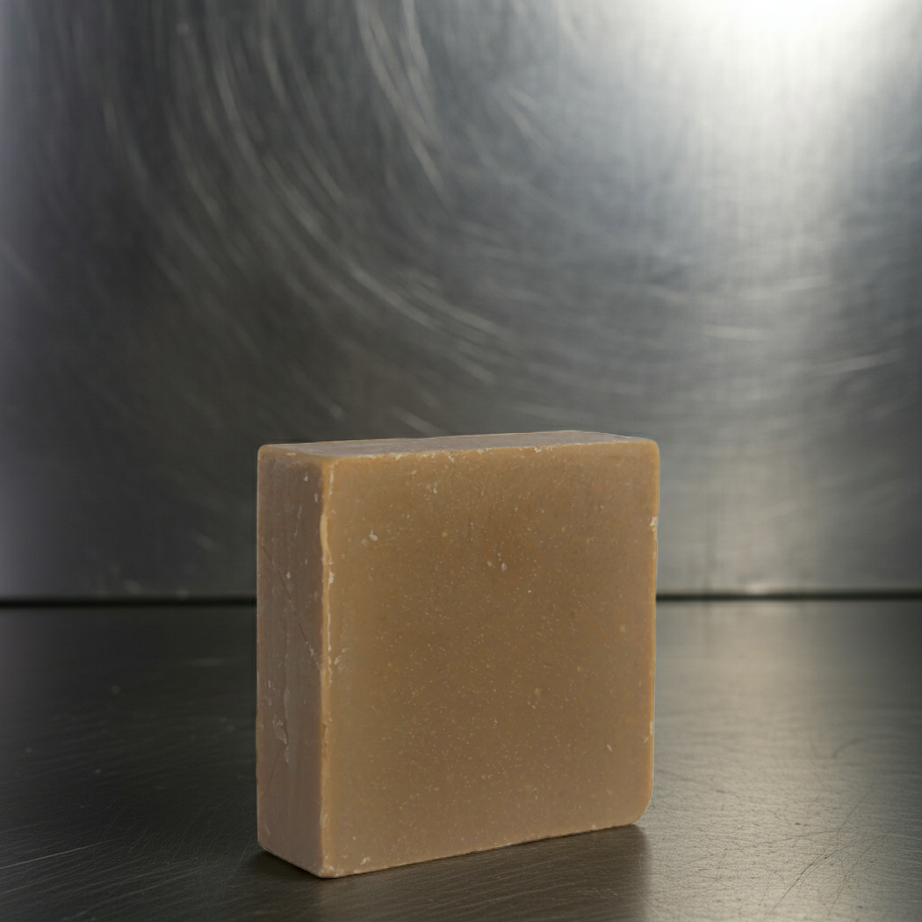 Jazz Night in Harlem soap bar in a moody studio setting with brushed metallic backdrop and soft spotlight