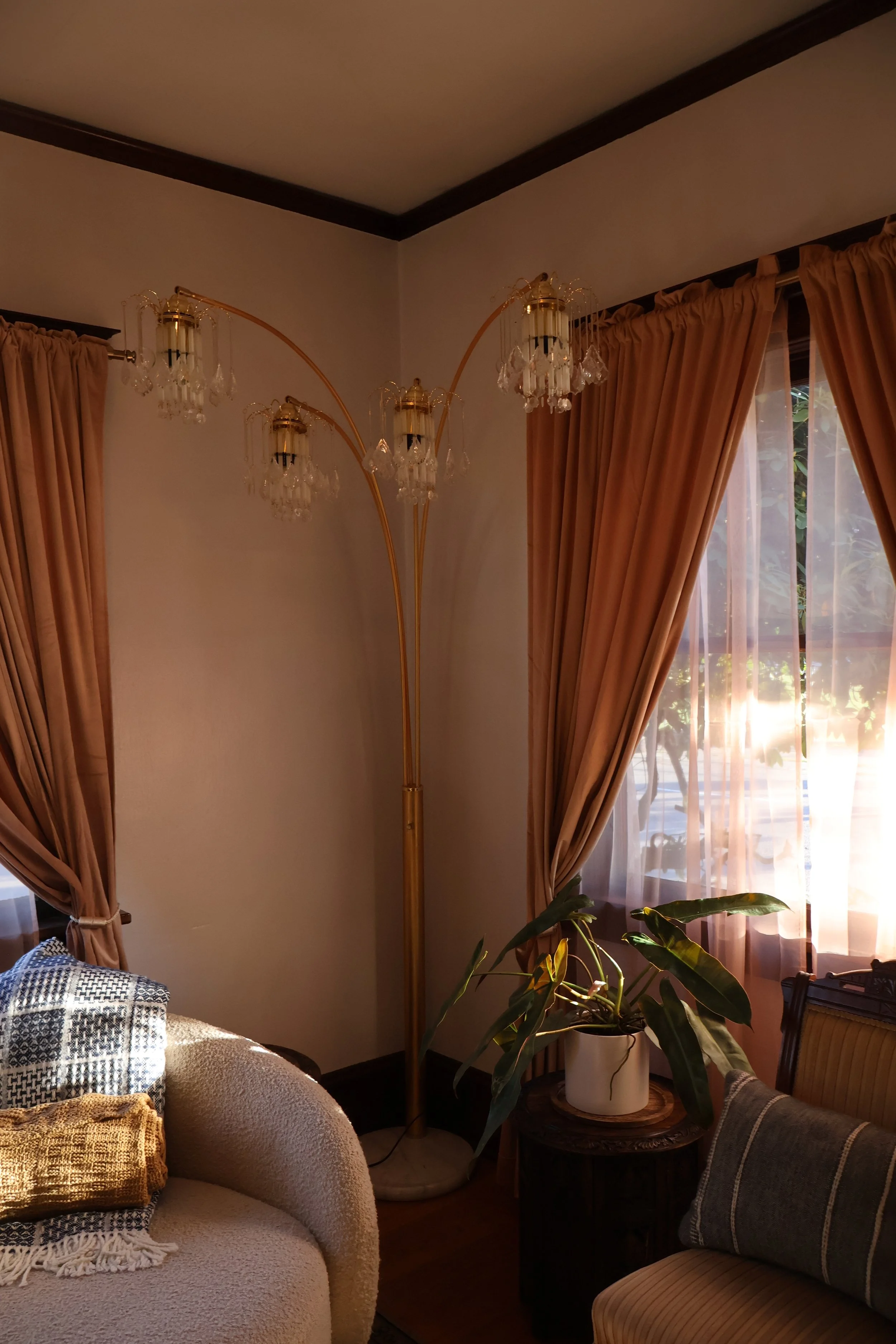 home plant styling in a cozy corner