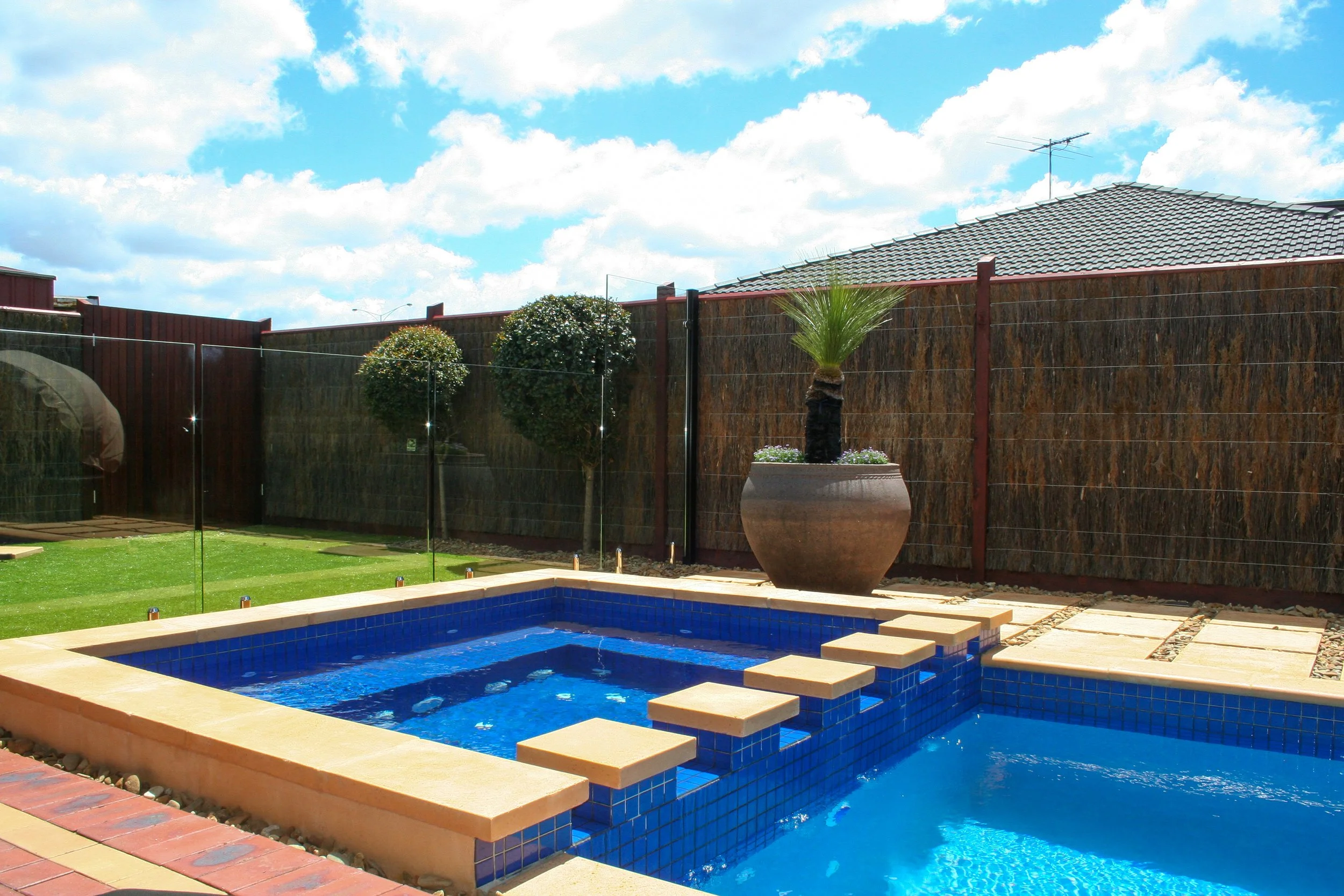Other spa view of a large in-ground family pool in Taylors Hill in the City of Melton.
