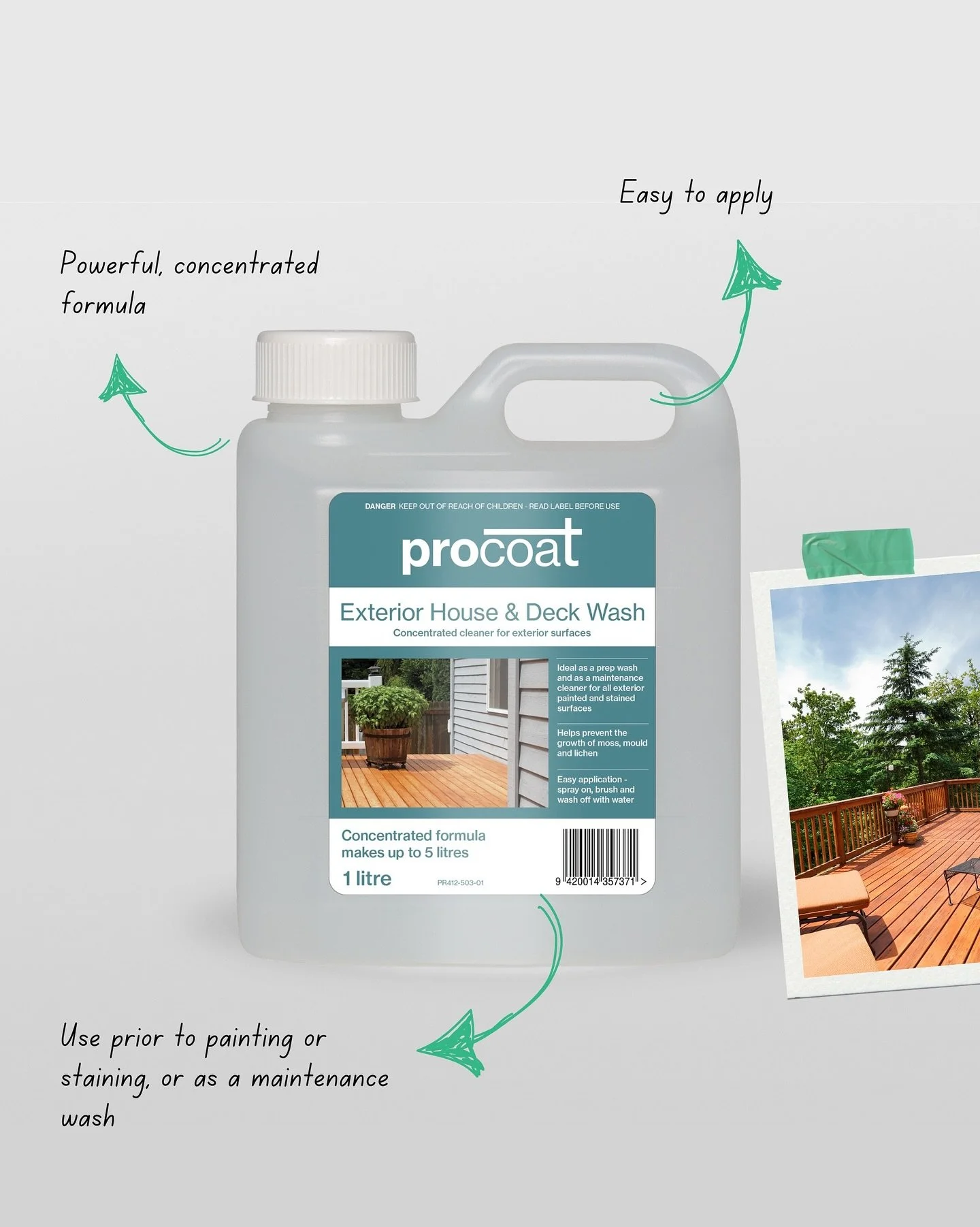 Our Exterior House &amp; Deck Wash is the perfect concentrated cleaner to prepare and maintain your exterior surfaces. 🏡

Available in 1L and 4L to suit all your cleaning needs. 🫧

🛒 Shop now at your local Aalto Store, Mitre 10, or at the link in 