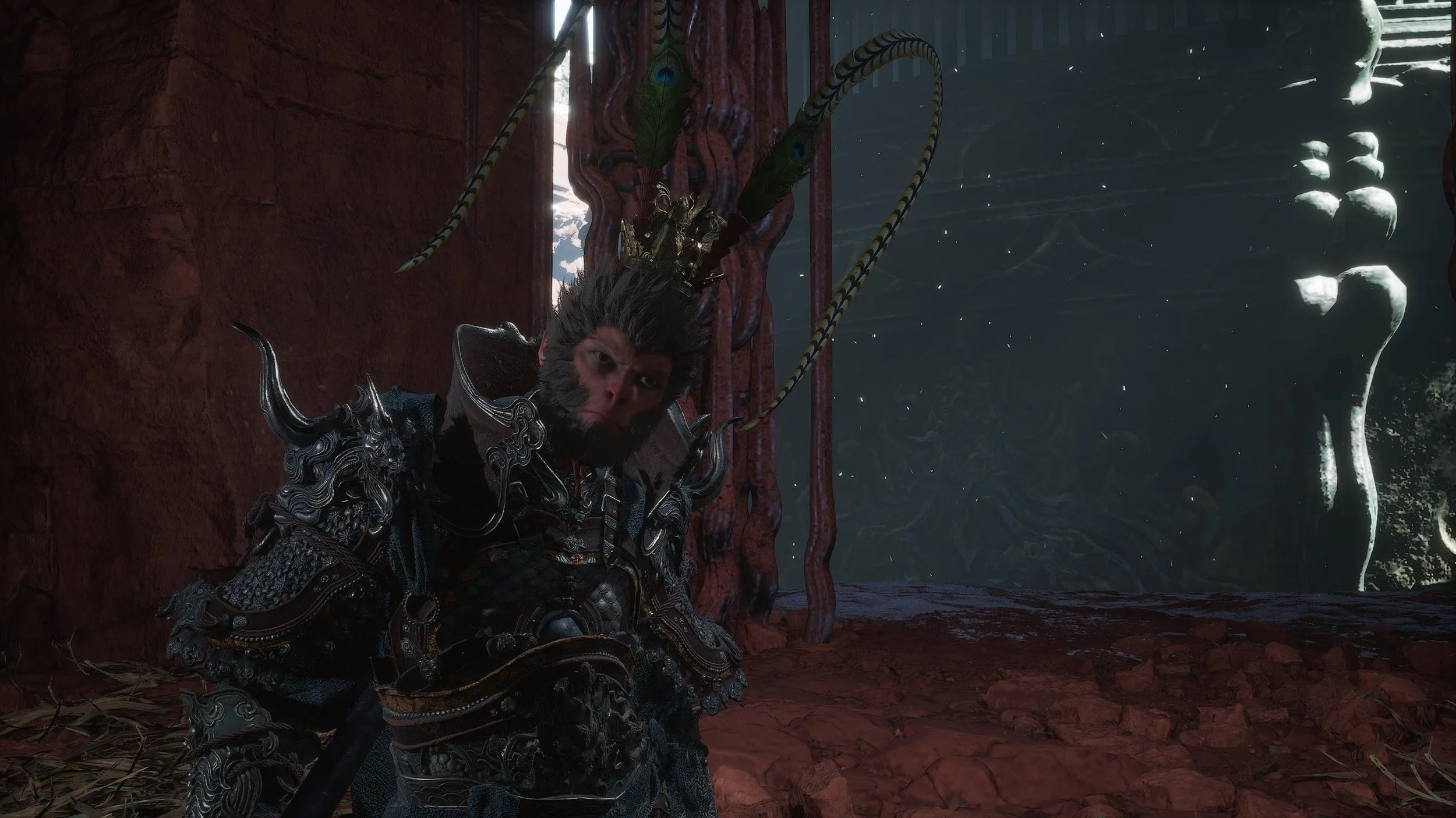 Disorientation, subject isolation, darkness, limited visibility, horror tone, vulnerability