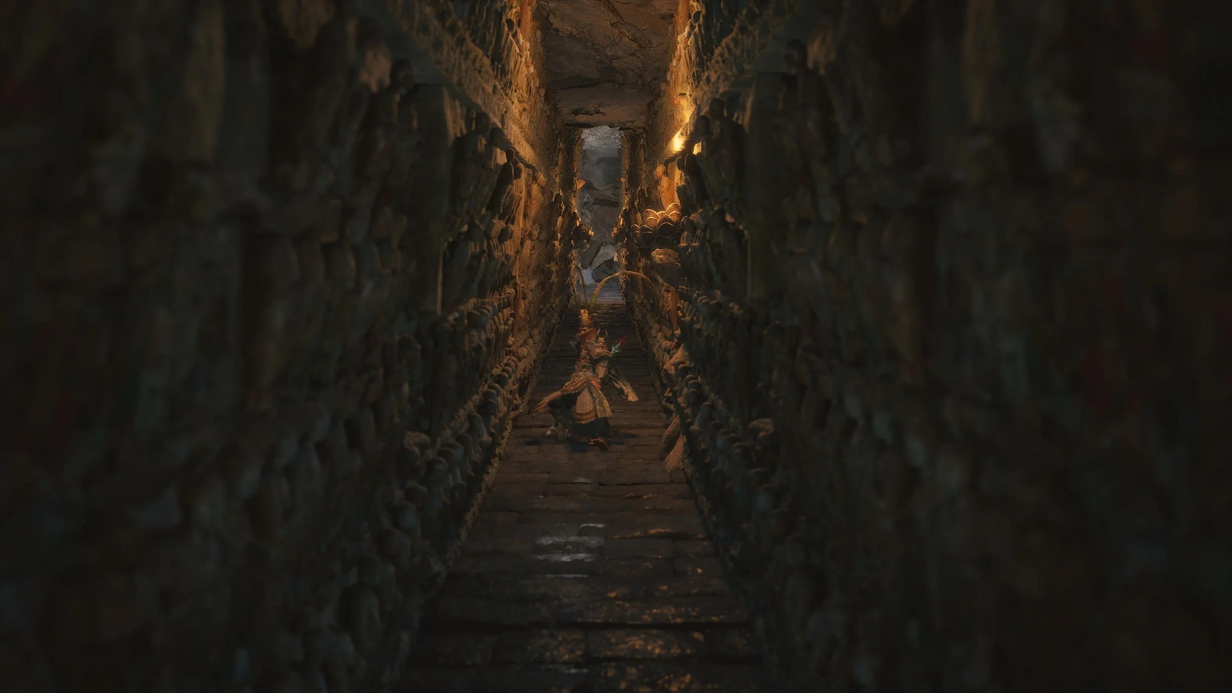 tight wide frame, confinement, restricted space, one-way path, inevitability, destiny, visual pressure