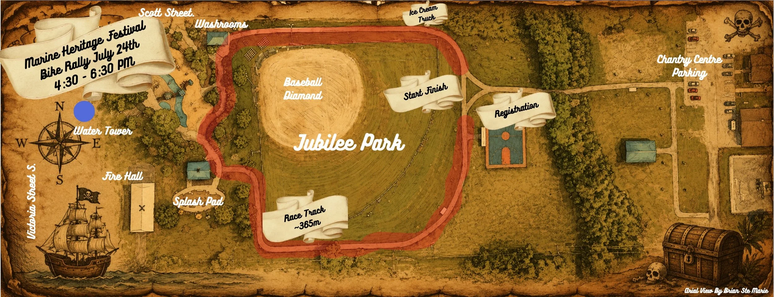 Festival Bike Rally Locations and Course in Jubilee Park