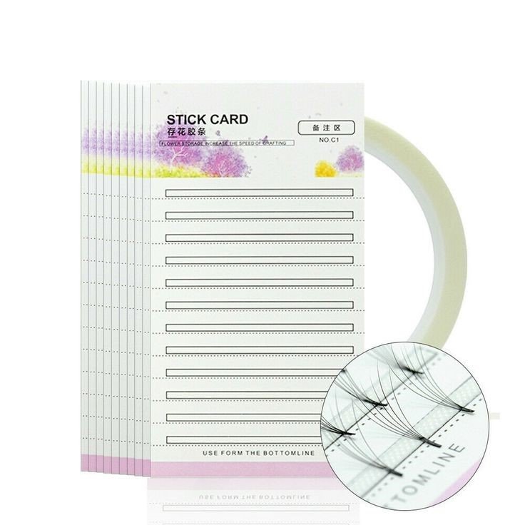 Eyelash Extension Storage Paper Card Premade Fans Volume Lash + 2mm Sticky Strip.jpg